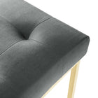 Modway Privy Gold Stainless Steel Performance Velvet Dining Chair - Gold/Charcoal-8