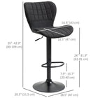 HOMCOM Adjustable Swivel Bar Stools with Back - Black - 2 Pack-The lower footrest allows your legs to have a place to relax
