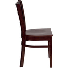 Flash Furniture HERCULES Series Ladder Back Mahogany Wood Restaurant Chair - 2 Pack-.625" Thick Beechwood Seat