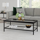 Hudson&Canal Alexis 45"W Rectangular Coffee Table - Blackened Bronze-Features easy assembly