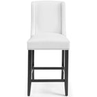 Modway Baron Faux Leather Counter Stool - White-High-Quality Faux Leather Upholstery
