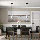 Hudson&Canal Sondre 8" Wide Double Layer Pendant with Glass Shade - Blackened Bronze/White Milk/Clear-Clean with a soft, dry cloth and no harsh chemicals or abrasive cleaning materials