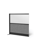 Luxor Modular Wall Extension - 53" W x 48" H - Wide Black Frame, Frosted Acrylic, Cool Grey PET-Creates semi permanent privacy in shared spaces