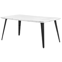 Homy Casa 63"W Modern Writing Desk - Marble White-Spacious 63" workspace ideal for multitasking and meetings