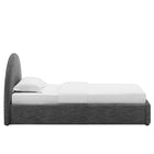 Modway Resort Upholstered Fabric Arched Round Twin Platform Bed - Heathered Weave Slate-MDF Frame