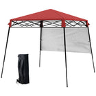 Outsunny 7 ft W x 7 ft L Garden Foldable Pop Up Gazebo Tent - Red & Black-Compact size camping canopy is suitable for outdoor using
