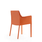 Manhattan Comfort Paris 21.65" Modern Leatherette Upholstered Dining Armchair - Coral - Set of 2-Seat Height: 17.32"