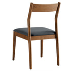 Modway Solara Vegan Leather Wood Dining Side Chairs - Walnut/Black - 2 Pack-8