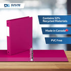 Davis Group Premium Economy Binder - Round Ring - 1" - Pink - 6 Pack-Ideal for Conferences, Reference, Colleges & Universities