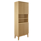 Modway Render Tall Bathroom Storage Cabinet - Oak-Tall Linen Storage Cabinet