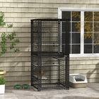 PawHut 33" L Outdoor Multi-Level Cat Enclosure with UV and Water-Resistant Cover-Five jumping platforms mounted anywhere at varying heights 