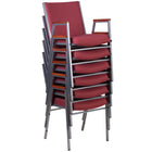 Flash Furniture HERCULES Series Heavy Duty Burgundy Patterned Fabric Stack Chair with Arms-Burgundy Patterned Fabric Upholstery