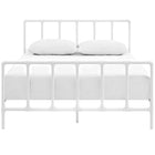 Modway Dower Stainless Steel Queen Bed - White-Mattress Not Included