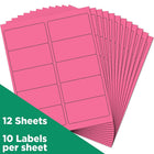 JAM Paper Mailing Address Labels - 2 x 4 - Ultra Pink - 2 sets of 120-4" x 2"