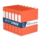 Davis Group Premium Economy Binder - Round Ring - 1.5" - Orange - 6 Pack-3 Ring Binder