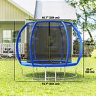 Soozier 8' Trampoline Outdoor with Enclosure Net-Circular base steel legs for enhanced stability