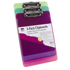 Charles Leonard Plastic Clipboard with Low Profile Clip - Letter Size - Assorted Translucent Neon Colours - 3 Pack-Clipboards are made of tough, durable injection molded plastic and feature smooth edges.