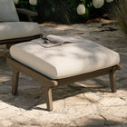 Modway Saratoga Outdoor Teak Ottoman - Pebble-Slatted Base for Support