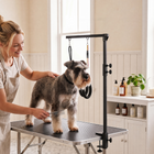 PawHut Dog Grooming Arm with Clamp - Adjustable - 18.9" - 32.3"- Black-Two knobs make this dog grooming arm quick to adjust
