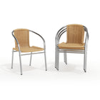 Flash Furniture Rattan Indoor-Outdoor Restaurant Stack Chair, Beige, 4 Pack (4-TLH-020-BGE-GG)-Cross Braces provide extra stability