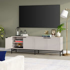 Hudson&Canal Montello TV Stand for TV's up to 78" - Alder White-Product Dimensions: 15.5" L x 70" W x 24" H