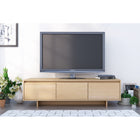 Nexera Rustik 60" TV Stand With Storage - Natural Maple-2 storage sections with door and adjustable shelf