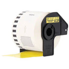 Brother P-Touch Removable Paper Tape - 2.44"(W) X 100'(L) - Black On Yellow-Printing technology: Direct thermal