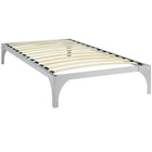 Modway Ollie Twin Bed Frame - Silver-Modern Platform Bed Frame