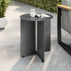 Modway Tecton Outdoor Patio Aluminum Side Table - Charcoal-Intersecting Base with Central Cut-Out