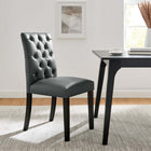 Modway Duchess Vinyl Dining Chair - Grey - 2 Pack-Non-Marking Foot Caps
