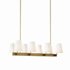 Modway Enthrall 8-Light Chandelier - White/Satin Brass-ETL Listed for Damp Locations