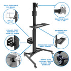 Mount-It Mobile PC Workstation-Sturdy base with locking casters