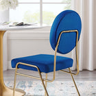 Modway Craft Performance Velvet Dining Side Chairs - Gold/Navy - 2 Pack-Come Fully Assembled