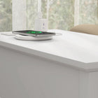 HOMCOM End Table with Charging Station and USB Ports - White-Colour: White