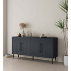 Manhattan Comfort Jodie 64.6" Mid-Century Modern Sideboard - Charcoal Grey-Recommended for up to a 60" TV
