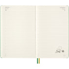 Moleskine 2026 Limited Edition Peanuts Charlie & Snoopy 12-Month Hard Cover Daily Planner - 5" x 8.25" - Emerald Green-Rounded Corners, Elastic Closure And 2 Matching Ribbon Bookmarks