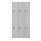 Ceha RH Series 2-Tier Locker with Louver Vents and Recessed handle - Bank of 3 - Light Grey-Built to withstand heavy daily use