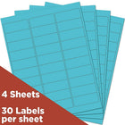 JAM Paper Mailing Address Labels - 1 x 2 5/8 - Blue - 4 sets of 120-2.6"h x 1"w x 1/5"d