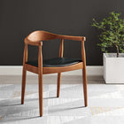Modway Presidential Dining Armchair - Black-Made of Solid Ash Wood