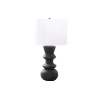 Monarch Specialties 26" H Contemporary Table Lamp - Black Ceramic / Ivory / Cream Shade-This stylish and fashionable 26"h table lamp with a unique geometric base will brings a contemporary flare to your home office, living room, or bedroom