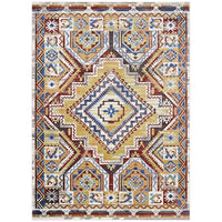 Modway Florita Distressed Southwestern Aztec Area Rug - 4 ft W x 6 ft L - Multicolored-Colorful Southwestern Aztec Area Rug