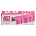 JAM Paper Standard Size Colourful Staples - Fuchsia Pink - 5000 Pack-Size: Standard (0.5 x 0.25 inches) | 1/2 inch wide and 1/4 inch length