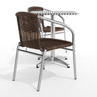 Flash Furniture 23.5'' Square Aluminum Indoor/Outdoor Table with 2 Rattan Chairs (TLH24SQ020CHR2)-Flash Furniture 5 Year Limited Product Warranty
