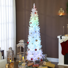 HOMCOM 6 ft Prelit Christmas Tree, DIY Synchronized LED Lights - White ...