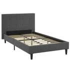 Modway Linnea Twin Bed - Grey-Platform Bed Frame With Headboard
