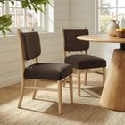 Modway Mauden Performance Velvet Dining Side Chairs - Chocolate Brown - 2 Pack-Removable Back Cushion