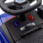 Aosom Kids Sliding Ride-On Police Car with Under Seat Storage - Blue-A large steering wheel that is simple to maneuver 