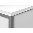 Monarch Specialties 72" L Office Hutch with Storage Doors - White Laminate - Silver Metal-10