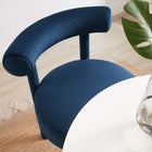 Modway Toulouse Performance Velvet Dining Chair - Midnight Blue - Set of 2-Non-Marking Foot Pads