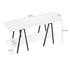 Manhattan Comfort Celine 47.24" Modern Console Table - White-Includes 2 Long Open Shelves